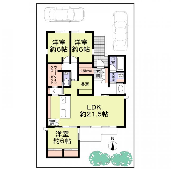 3ＬＤＫ　延床面積100.2平米　価格3392万円（税込）