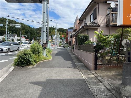 前面道路（南西側より撮影）