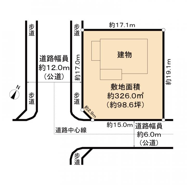 南西角の立地/約98.6坪/カースペース3台分