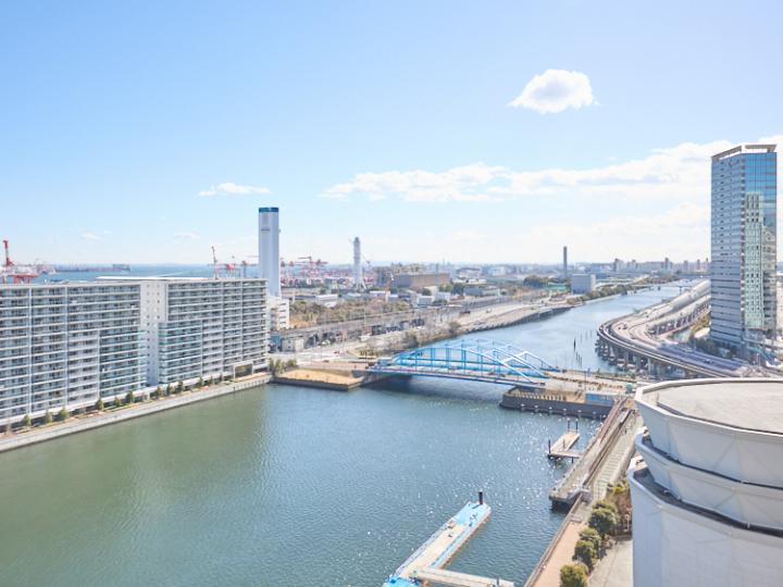 リビングからの眺望、南向き×天王洲運河ビュー