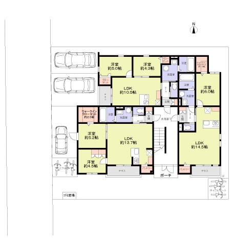 ※プランは一例です。※建物価格の他に、別途外構工事、建築確認費用等が発生致します。