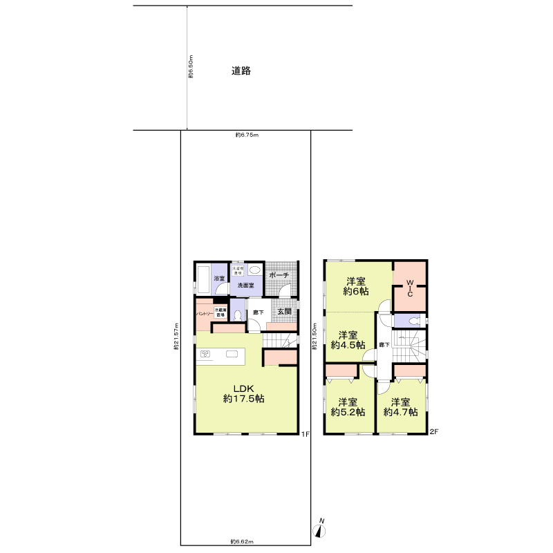建物プラン例（B区画）建物価格1889万円(税抜)、建物面積99.06平米