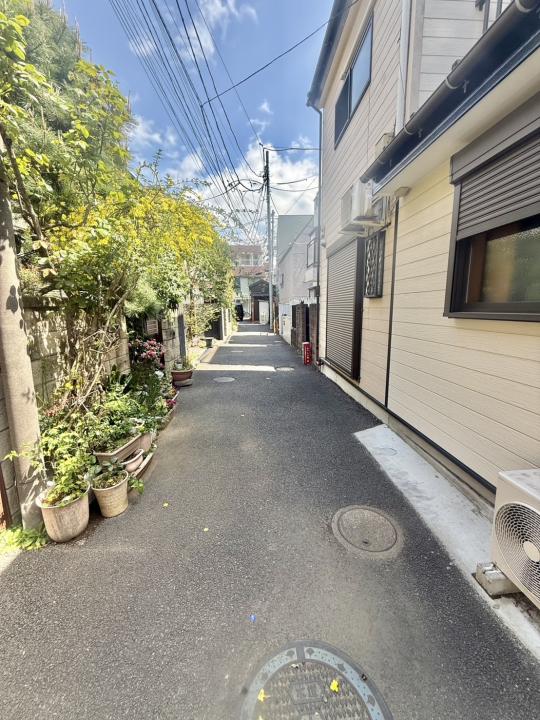 敷地から前面道路を撮影