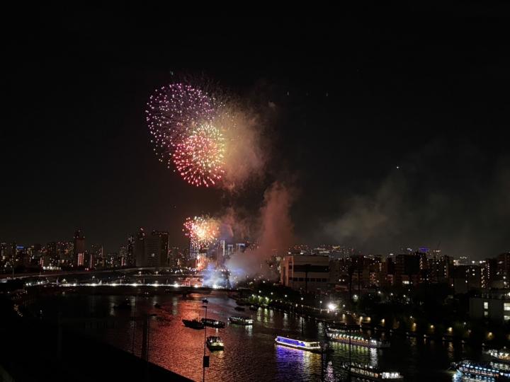 2025年7月26日隅田川花火大会（当部屋バルコニーより）