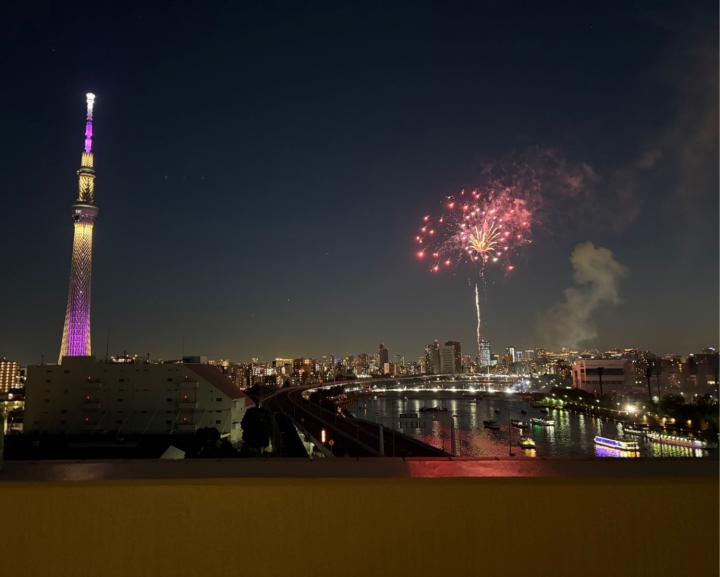 2025年7月26日隅田川花火大会（当部屋バルコニーより）