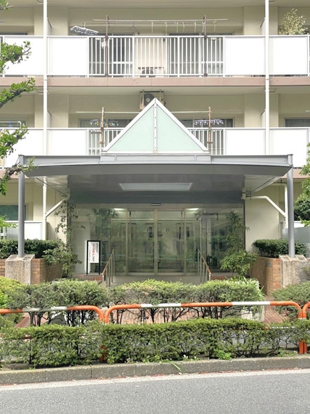 【マンション入口】マンションのエントランスの写真です。共用部分には宅配ボックスもあります。