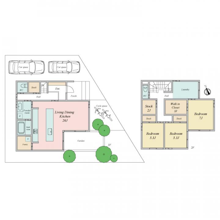 住友林業株式会社の建物参考プランです。ご希望をプランを作らせて頂きますので、お気軽にご相談ください。